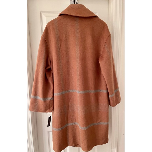 New Pendleton 12-14 Oversized Long Plaid Camel Wool Coat (Very Liberal Fit!) - Picture 5 of 8